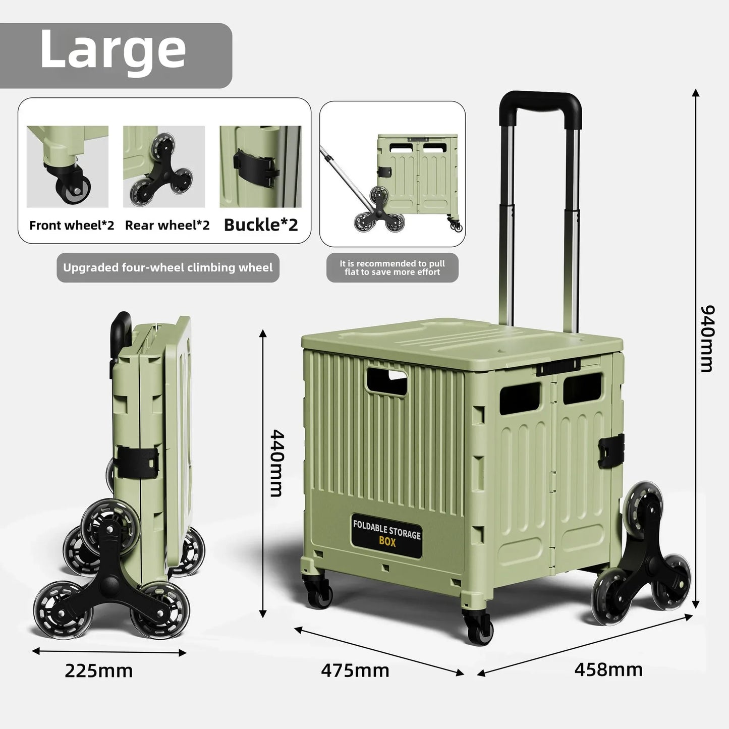 Camping and Storage Boxhome Multifunctional Grocery Cart, Portable and Foldable Shopping Cart, Outdoor Trolley Cart, Stall,