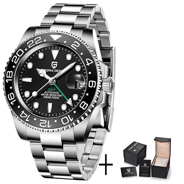 40MM Ceramic GMT Automatic Watch Men'S Mechanical Watch Sapphire Glass 100M Waterproof Men'S Mechanical Watch