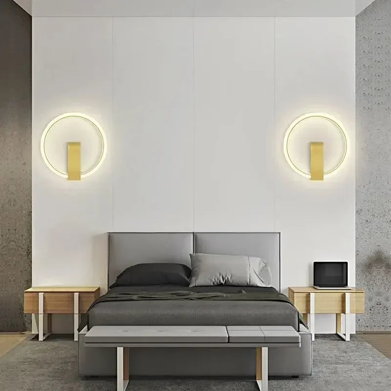 Modern LED Wall Lamp Black Gold Wall Sconce for Living Room Bedroom Bedside Light Home Corridor Aisle Decoration Lustre Lighting