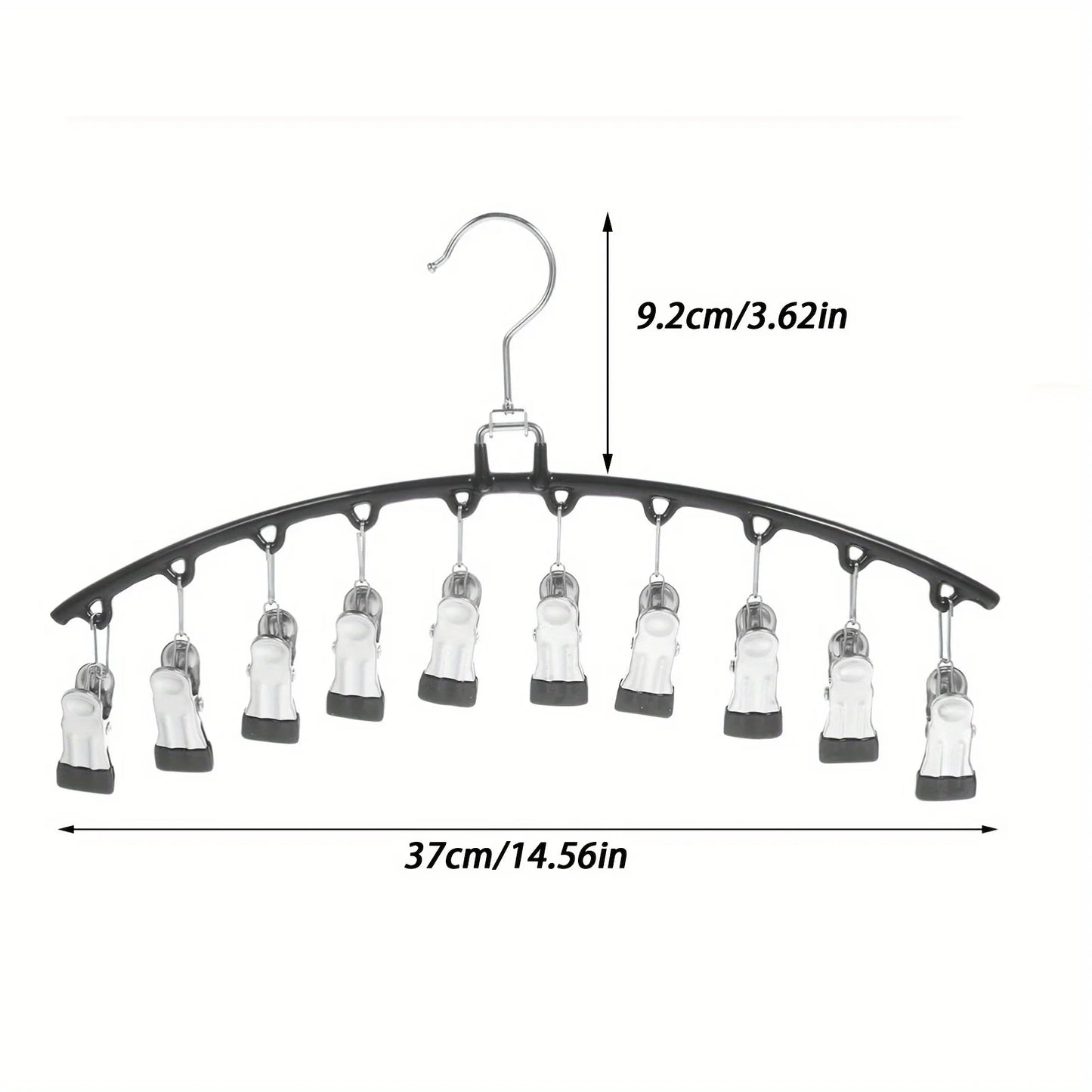 1/2/3PCS Closet Storage Hanger with 10 Clipshangs 40 Pairs of Leggingsblack Hangerspace-Saving Hanging Closet Organizer