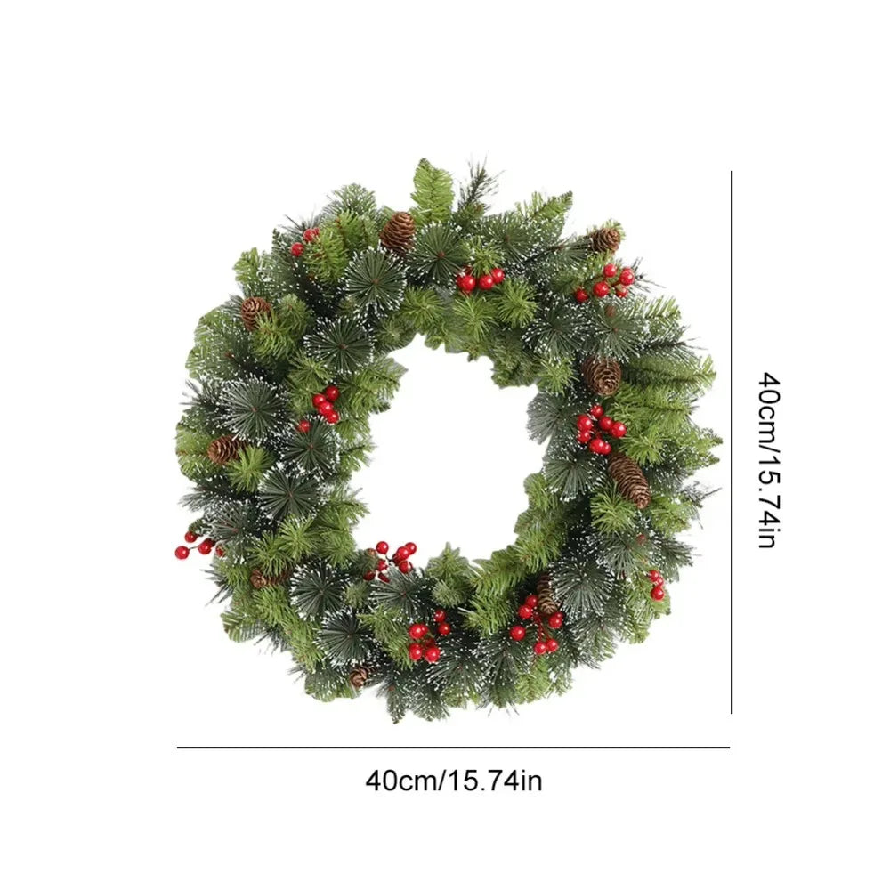 With Pinecone and Berry Christmas Hanging Garland Artificial Holiday Art Xmas Wreath Gifts Multifunctional 20/30/40Cm