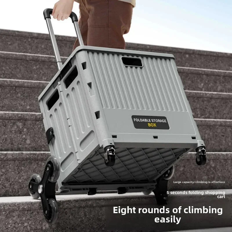 Camping and Storage Boxhome Multifunctional Grocery Cart, Portable and Foldable Shopping Cart, Outdoor Trolley Cart, Stall,