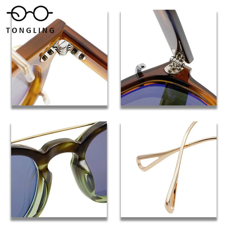 Highend Acetate Sunglasses with Removable Clipon Lenses Dualpurpose Fashionable and Functional for Men Women Outdoor Daily Wear