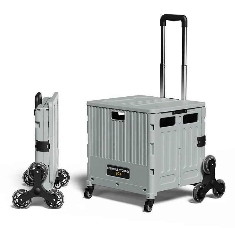 Camping and Storage Boxhome Multifunctional Grocery Cart, Portable and Foldable Shopping Cart, Outdoor Trolley Cart, Stall,