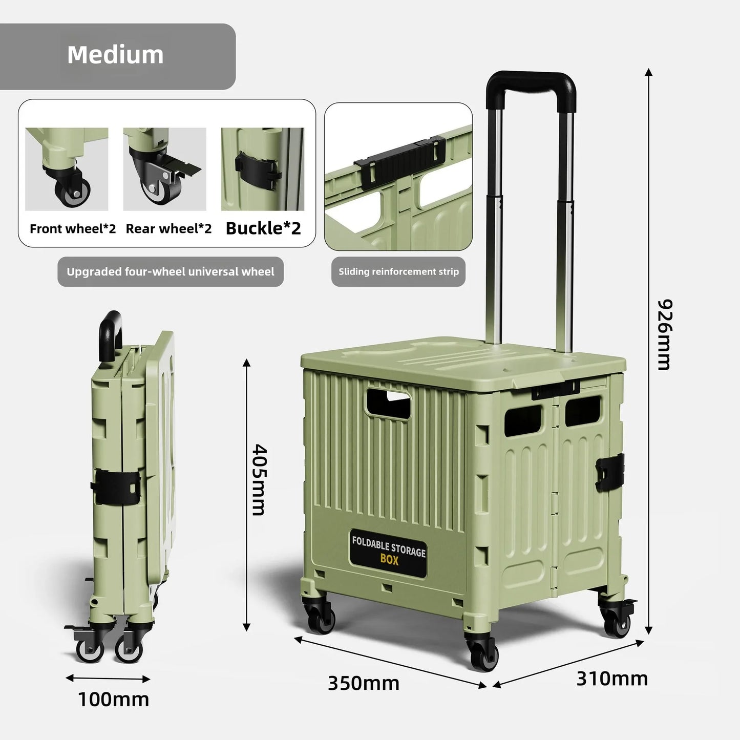 Camping and Storage Boxhome Multifunctional Grocery Cart, Portable and Foldable Shopping Cart, Outdoor Trolley Cart, Stall,