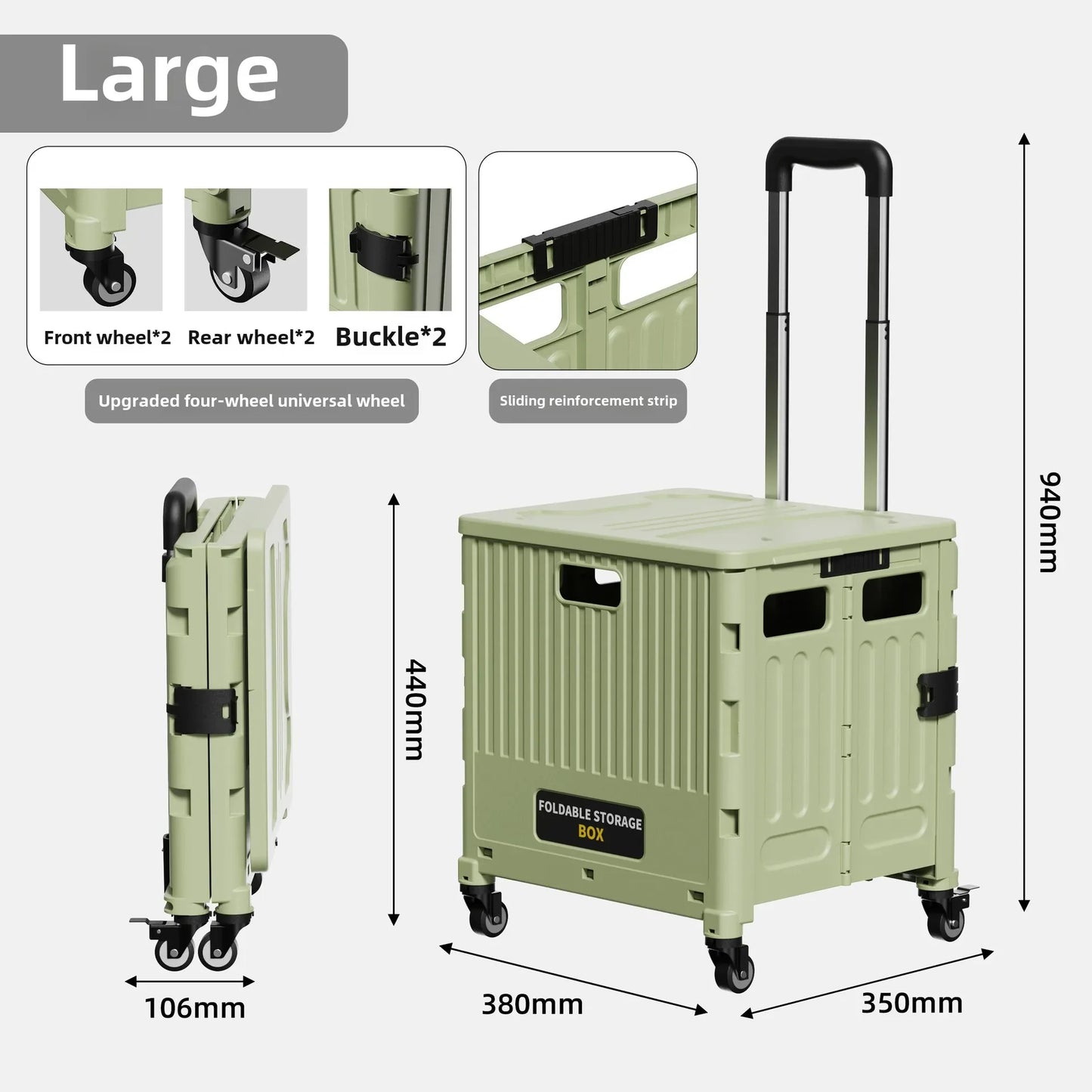 Camping and Storage Boxhome Multifunctional Grocery Cart, Portable and Foldable Shopping Cart, Outdoor Trolley Cart, Stall,