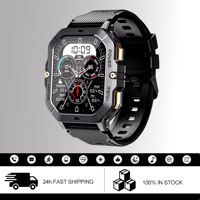 Advanced Bluetooth Smartwatch with 1ATM Waterproofing, Voice Calling, Heart Rate Monitoring, and Comprehensive Fitness Tracking Capabilities