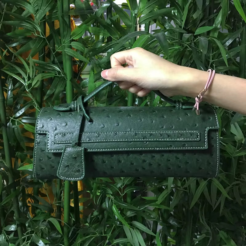 Hot Brand Design Ostrich/Snake Print Women Bag Handbag Ladies Handbags Fashion Luxury Brands Women'S Long Handbags Shoulder Bags