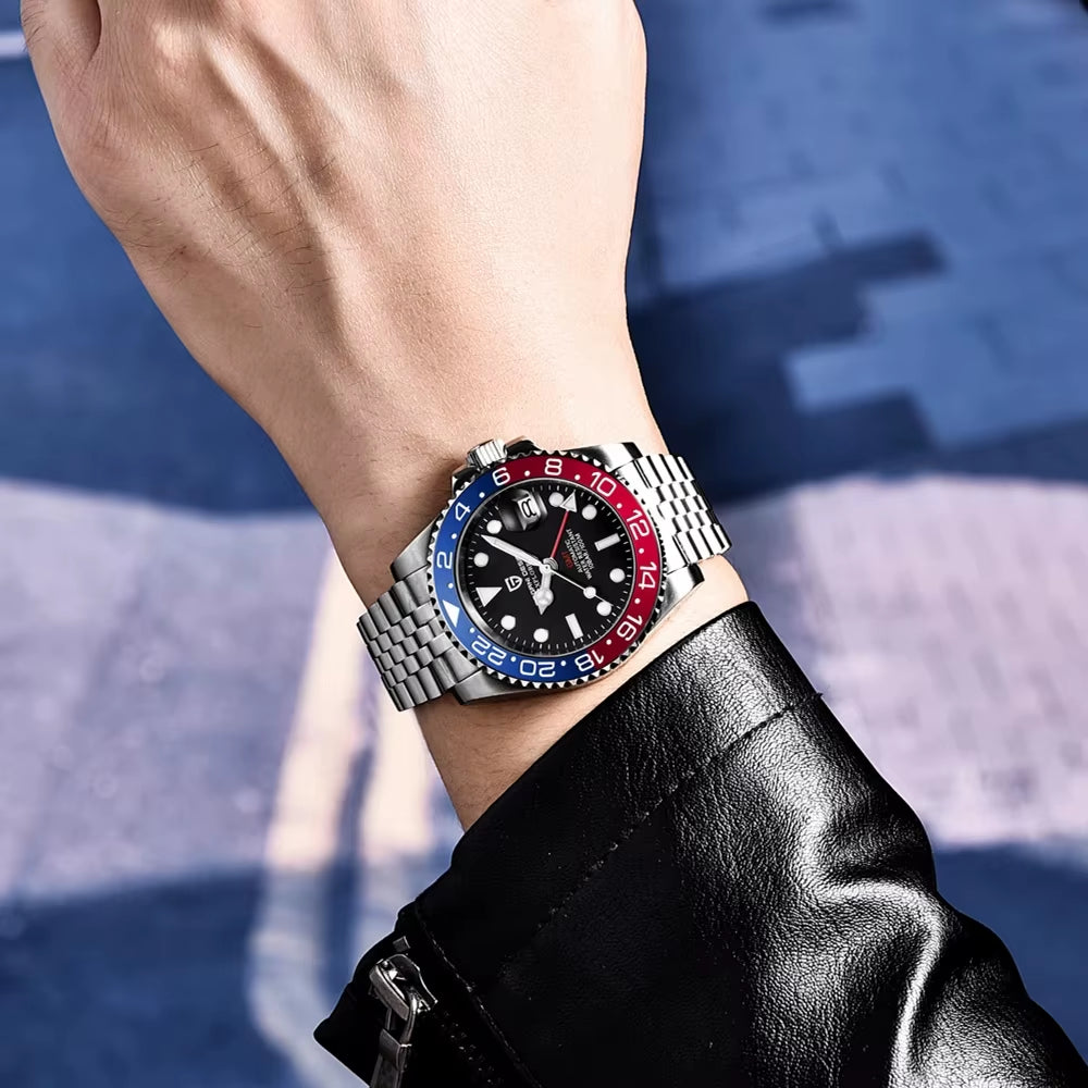 Top Brand Men Mechanical Wristwatches Luxurys Ceramic Bezel GMT Watches Automatic 100M Waterproof Watch for Men