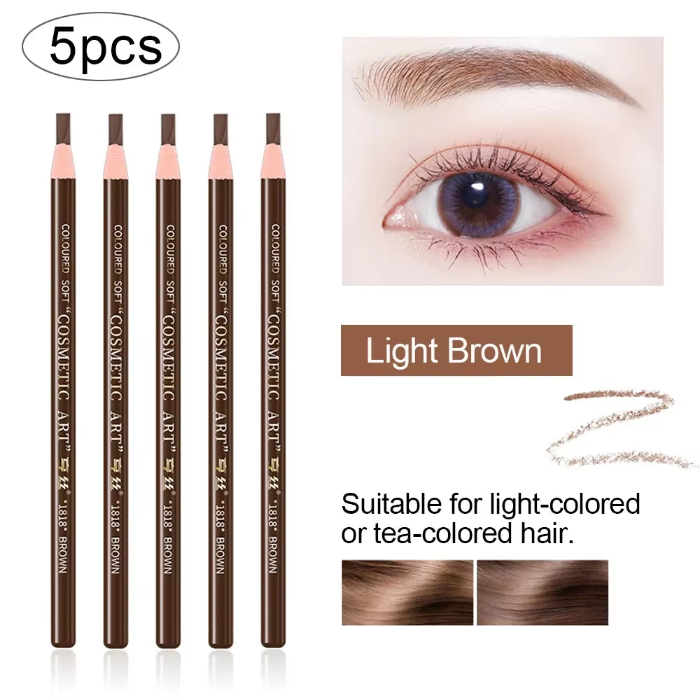 5Pcs Professional Microblading Pencil Permanent Eyebrow Pencil Tattoo Waterproof Art Tint Makeup Eye Brow Pen Enhancers Cosmetic