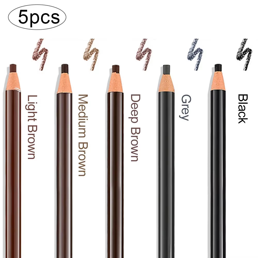 5Pcs Professional Microblading Pencil Permanent Eyebrow Pencil Tattoo Waterproof Art Tint Makeup Eye Brow Pen Enhancers Cosmetic