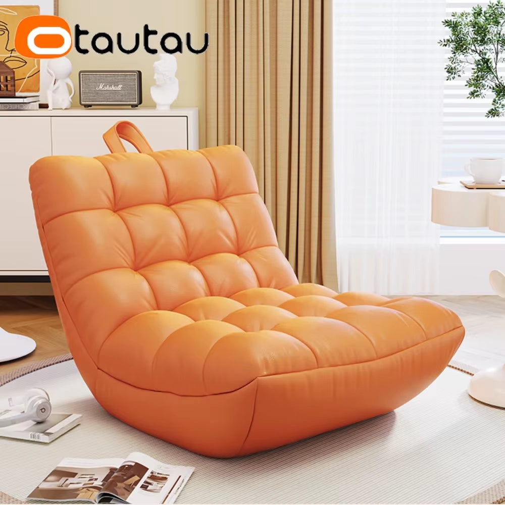 Bean Bag Lounger Cover without Filler Floor Seat Lazy Sofa Bed Couch Beanbag Sac with Footrest Stool Ottoman SF024
