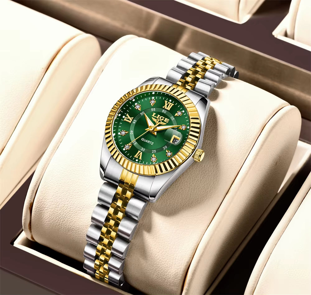 Fashion Woman Watch Stainless Steel Waterproof Auto Date Elegant Ladies Wristwatch Luxury Original Quartz Watch for Women