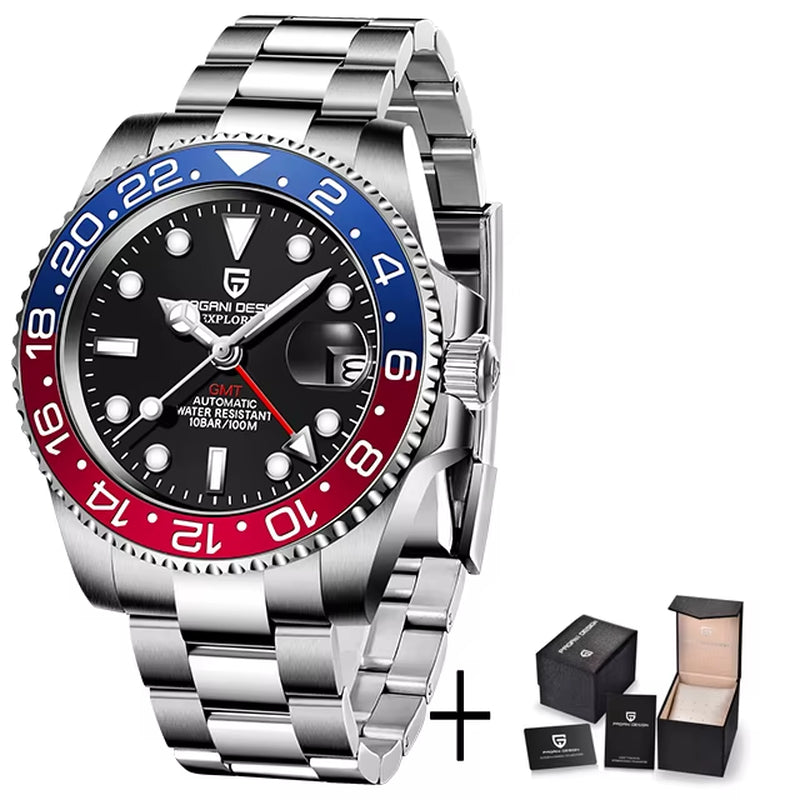 Top Brand Men Mechanical Wristwatches Luxurys Ceramic Bezel GMT Watches Automatic 100M Waterproof Watch for Men