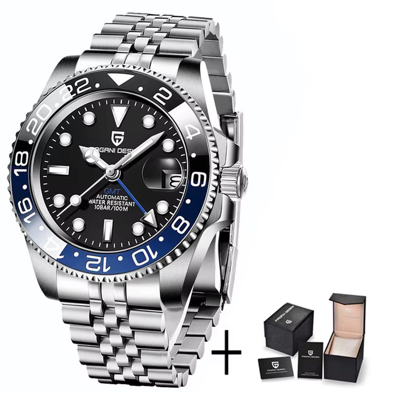 Top Brand Men Mechanical Wristwatches Luxurys Ceramic Bezel GMT Watches Automatic 100M Waterproof Watch for Men