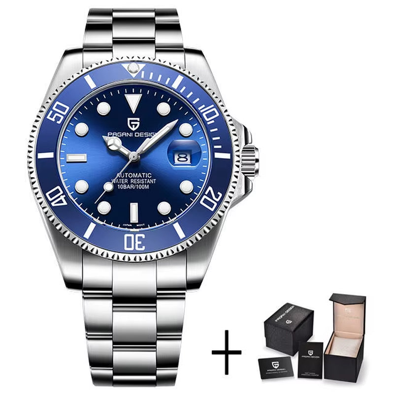 New Mechanical Men Watches Luxury Sapphire Automatic Watch Stainless Steel Business Men Waterproof Clock