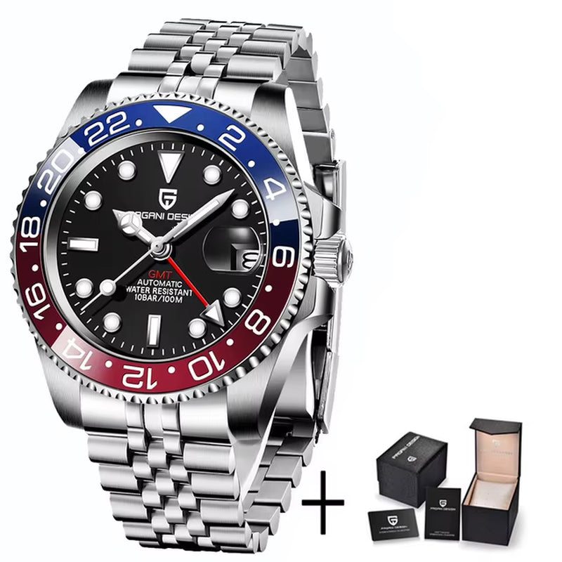 Top Brand Men Mechanical Wristwatches Luxurys Ceramic Bezel GMT Watches Automatic 100M Waterproof Watch for Men