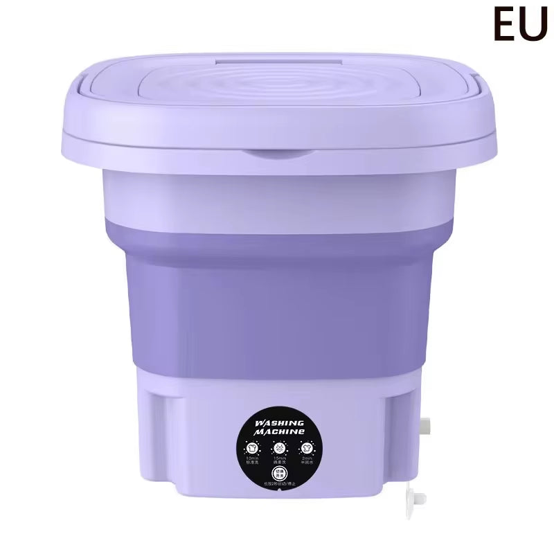 8L Portable Small Foldable Washing Machine with Spin Dryer for Socks Underwear Panties Washer Household Mini Washing Machine