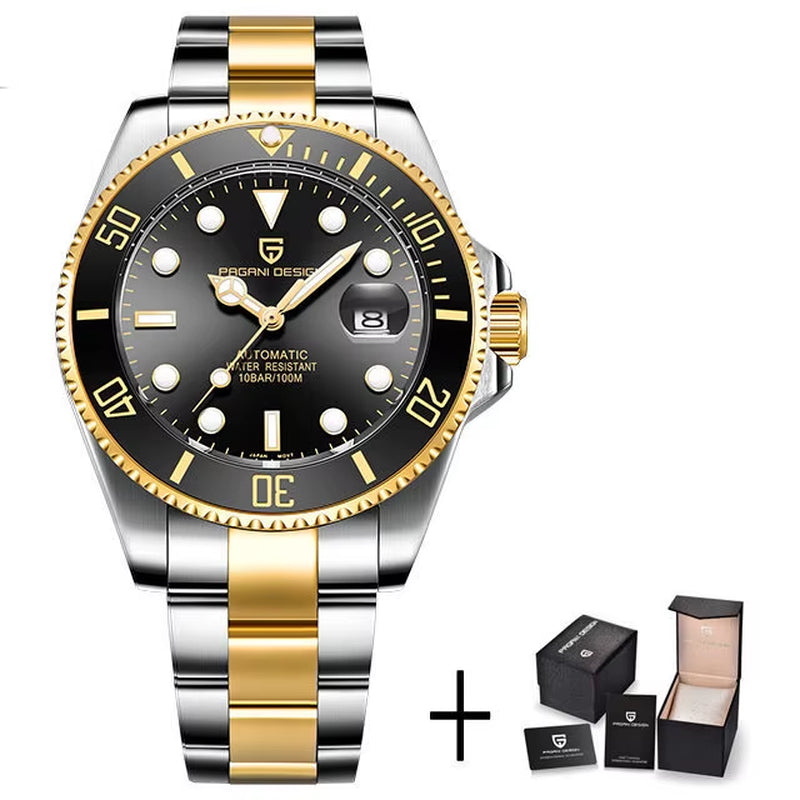 New Mechanical Men Watches Luxury Sapphire Automatic Watch Stainless Steel Business Men Waterproof Clock