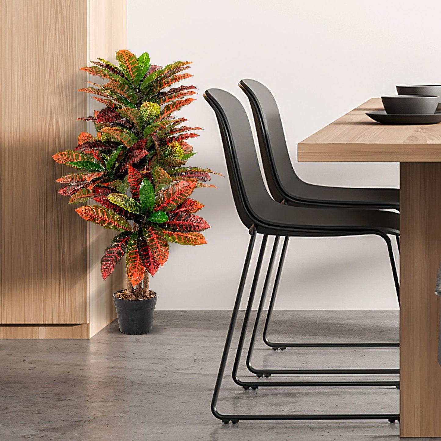 Artificial Croton Palm Tree