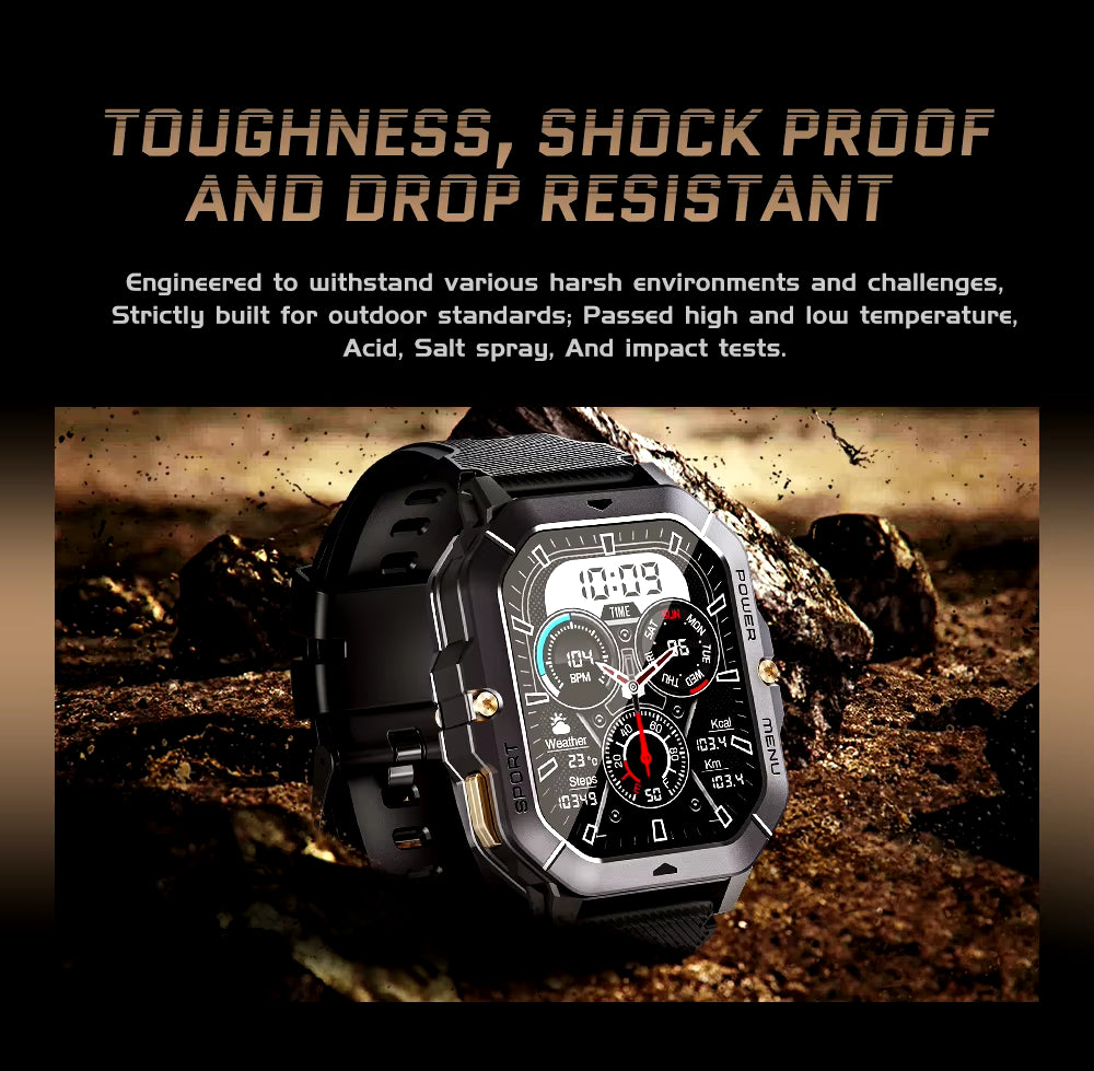Advanced Bluetooth Smartwatch with 1ATM Waterproofing, Voice Calling, Heart Rate Monitoring, and Comprehensive Fitness Tracking Capabilities