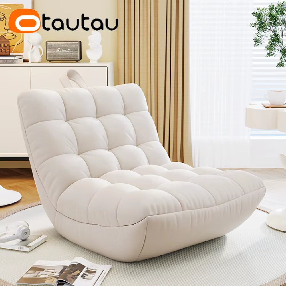 Bean Bag Lounger Cover without Filler Floor Seat Lazy Sofa Bed Couch Beanbag Sac with Footrest Stool Ottoman SF024
