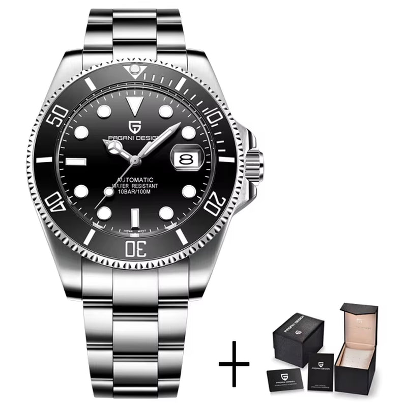 New Mechanical Men Watches Luxury Sapphire Automatic Watch Stainless Steel Business Men Waterproof Clock