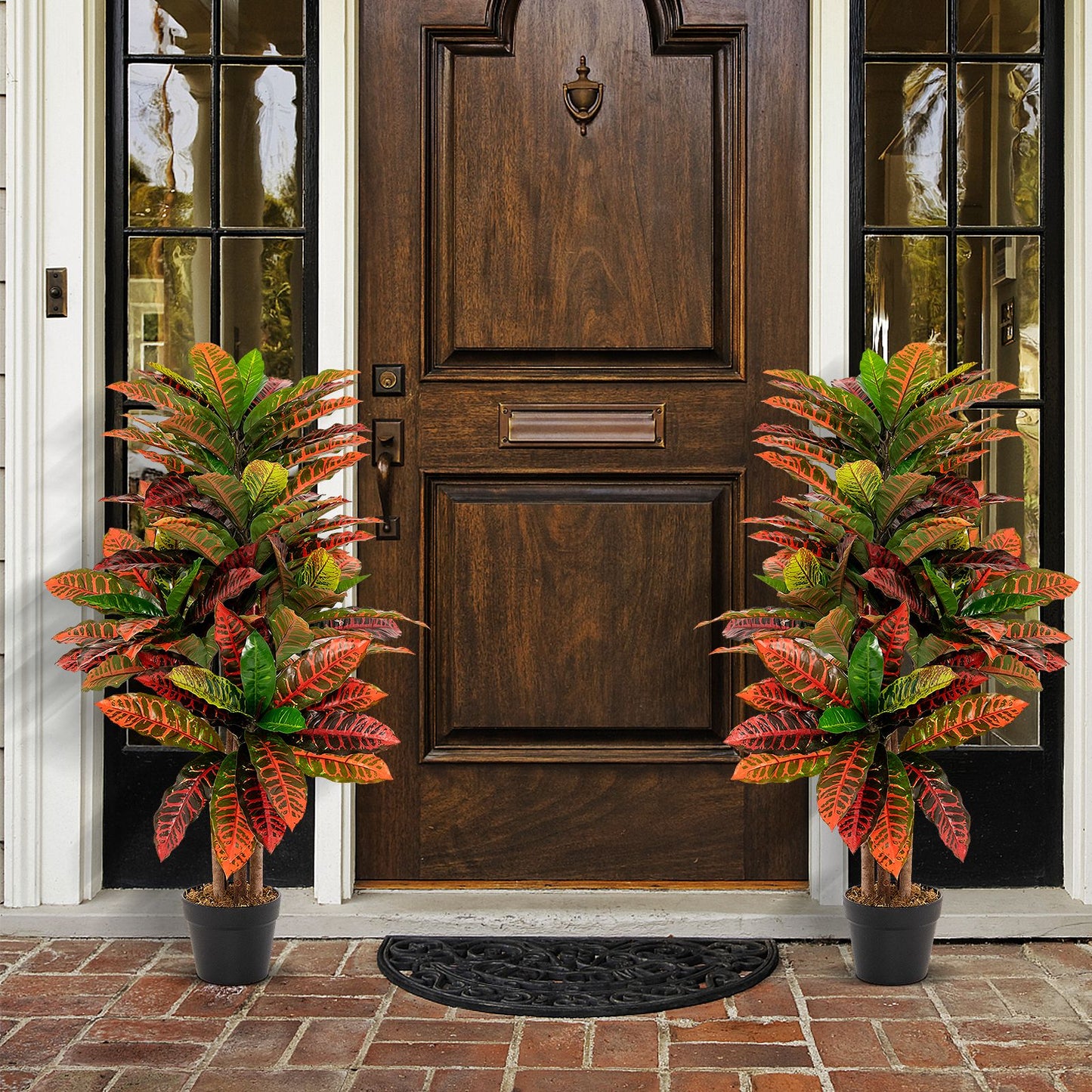 Artificial Croton Palm Tree