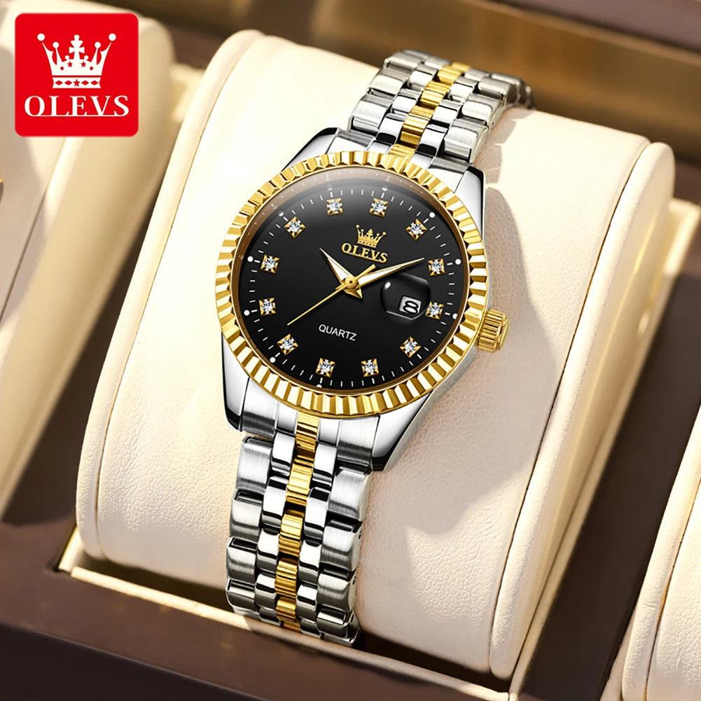 5526 Classic Luxury Women'S Quartz Wristwatch Stainless Steel Waterproof Auto Date Diamond Scale Original Women'S Watches