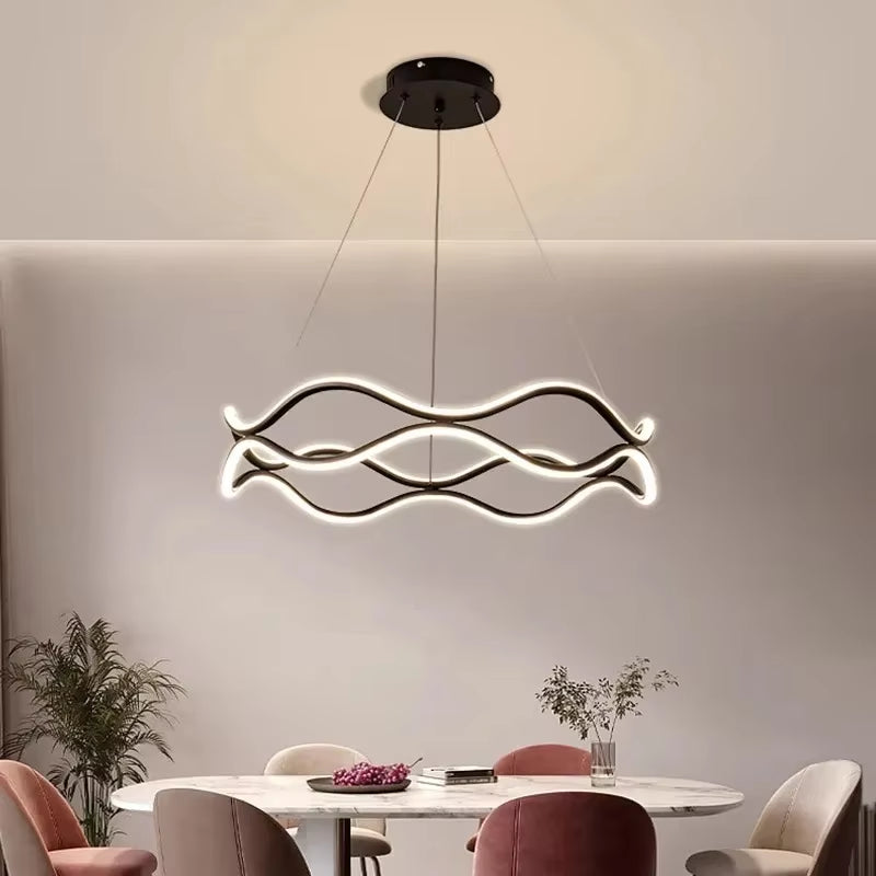 Living Room Ceiling Chandelier with Remote Dimming Modern Dining Room Pendant Lamp Home Decor Luxury Bedroom LED Hanging Lights