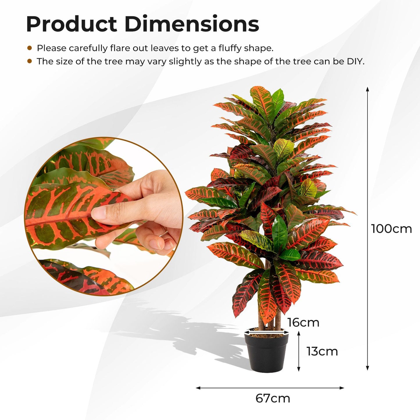 Artificial Croton Palm Tree