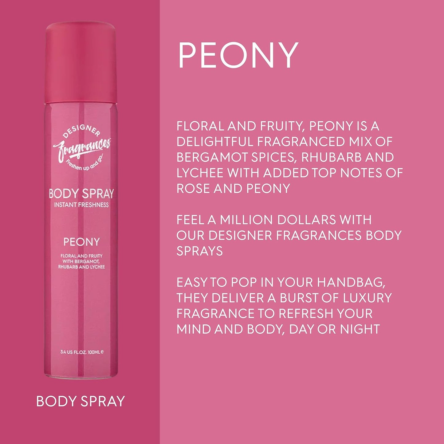 6 Pack Assorted Aromas Bundle - Rouge, Only One & Peony - Women'S Body Spray Deodorant Cans - for Instant Freshness on the Go - Long Lasting Smell, Great Gifts - 100Ml