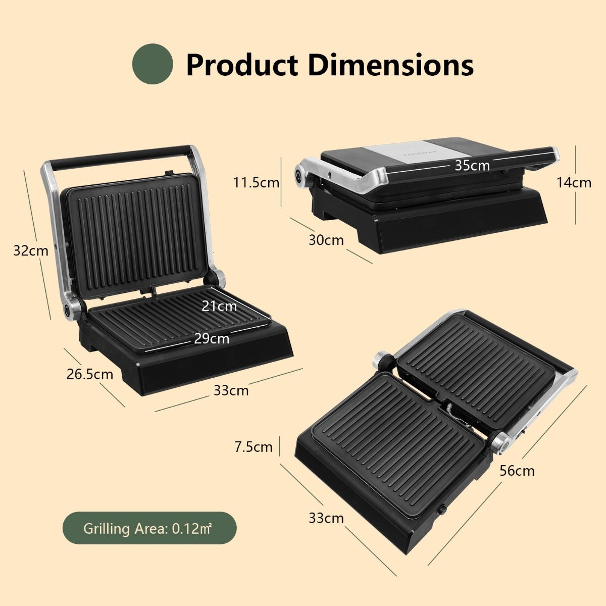 1200W Adjustable Temperature Non-Stick Electric Grill