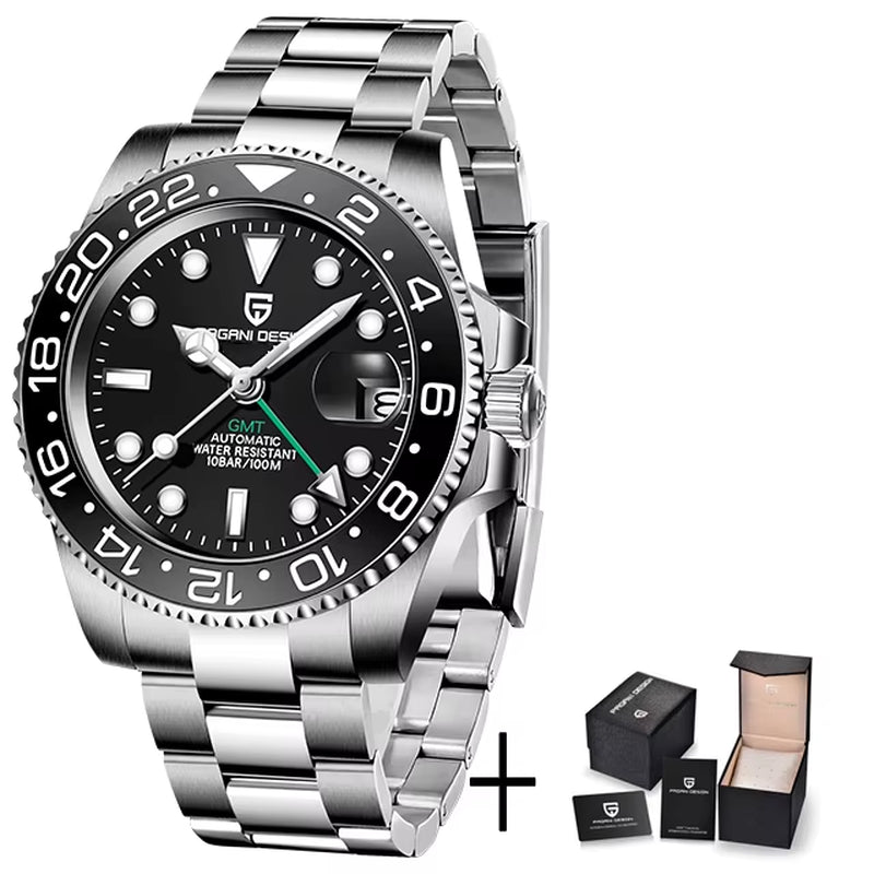Top Brand Men Mechanical Wristwatches Luxurys Ceramic Bezel GMT Watches Automatic 100M Waterproof Watch for Men