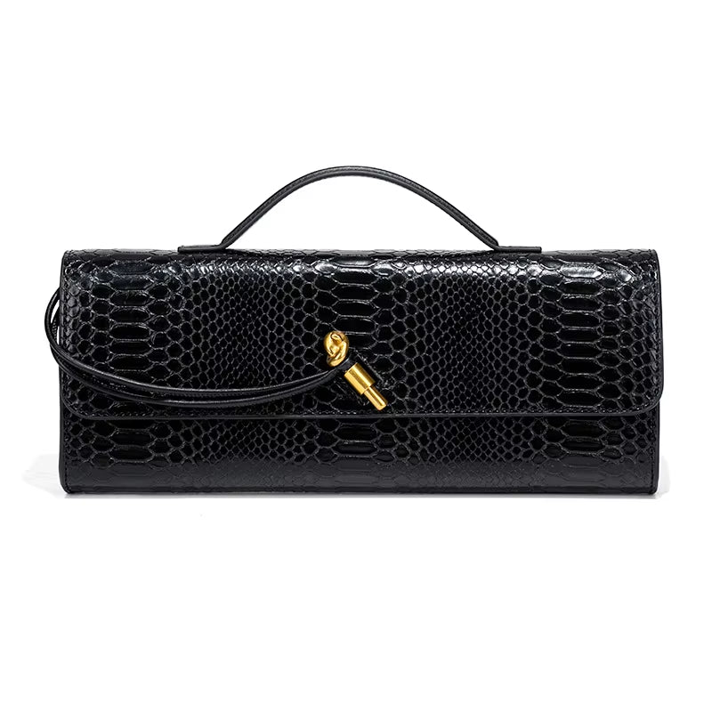 Luxury Design Top-Handle Bag for Women Evening Handbag Long Purse, Crocodile Pattern Crossbody Shoulder Bags Fashionable Outfits