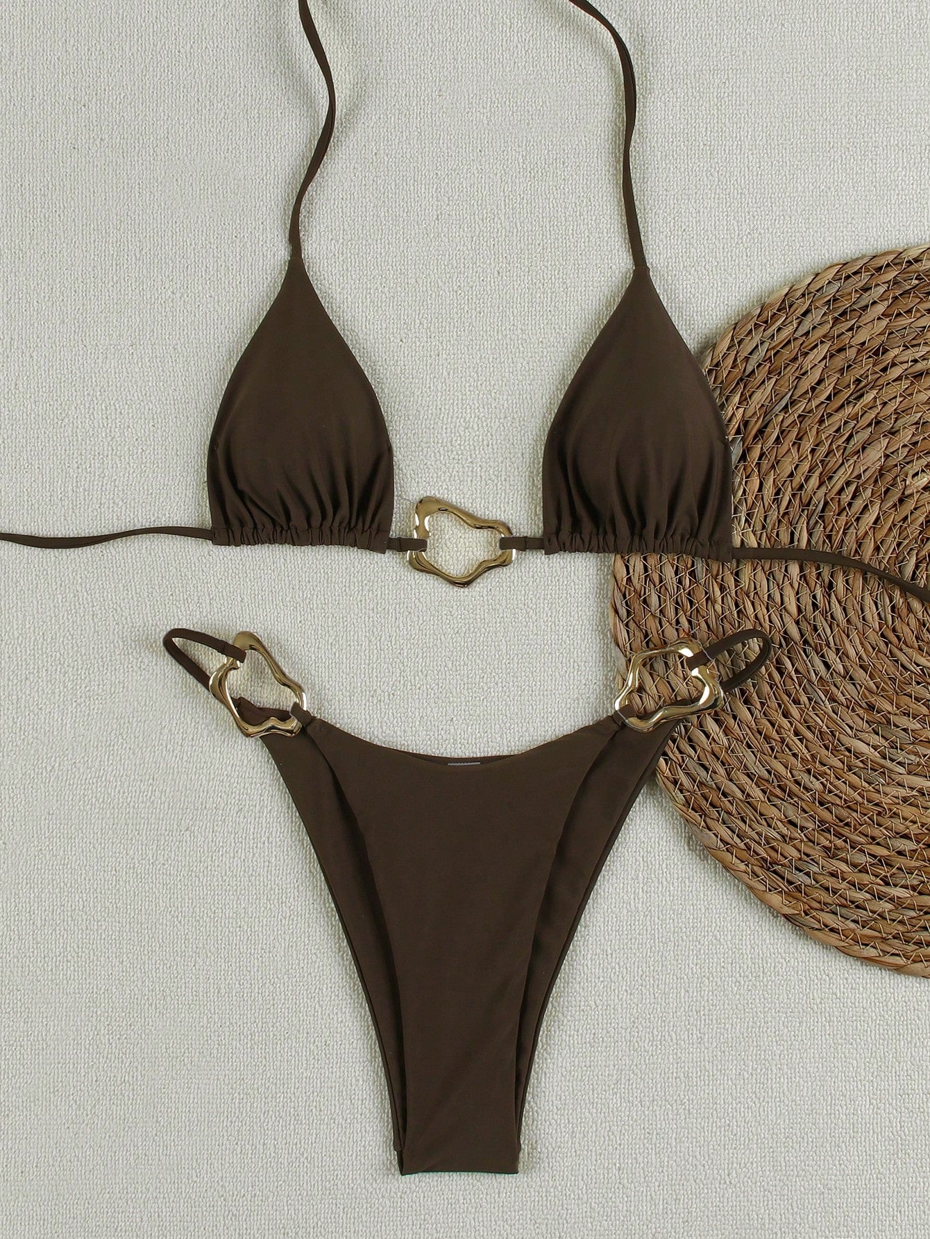 Sexy Solid Color High Waist Bikini Swimwear Summer