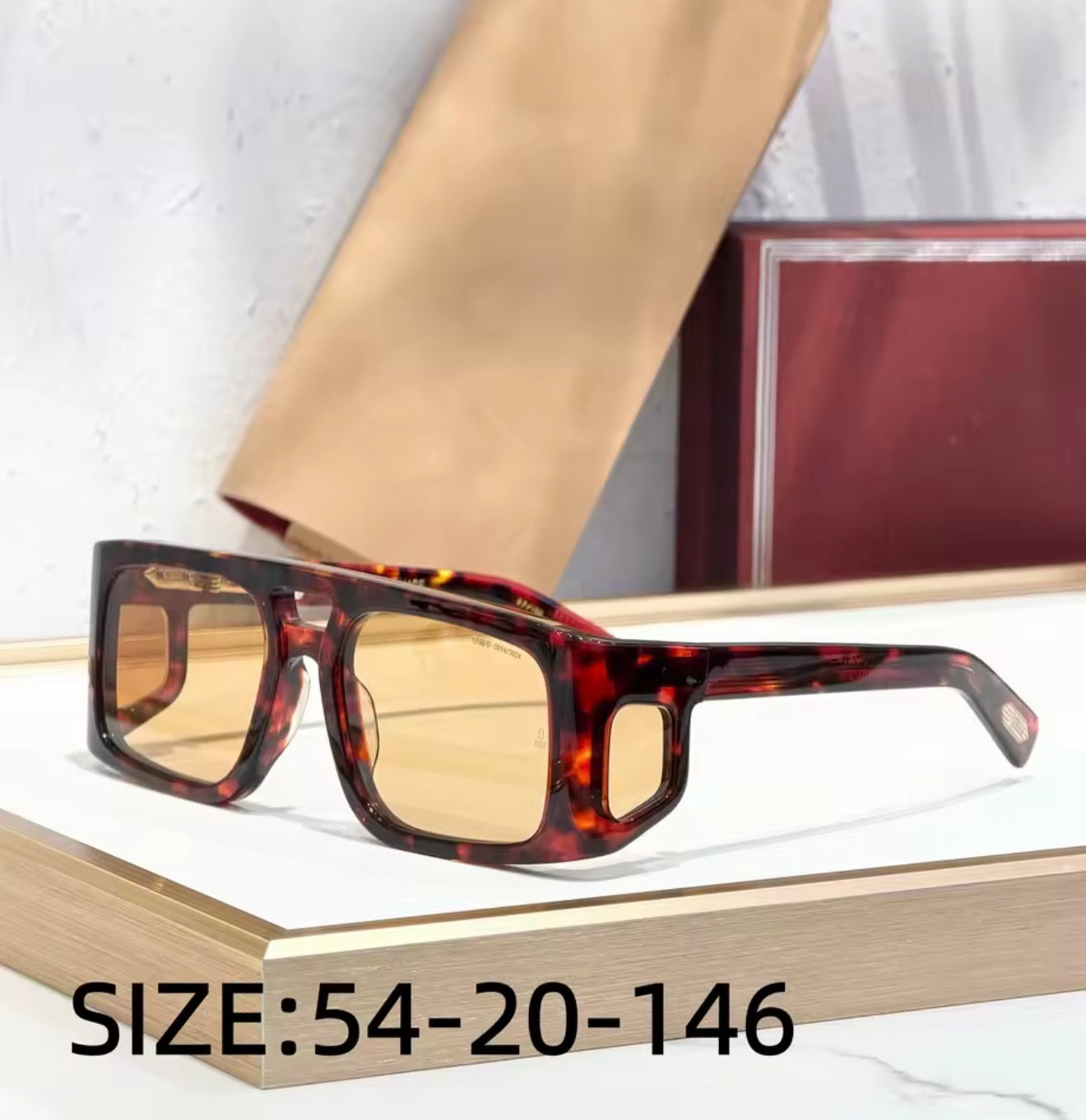 JMM-WINDSOR Rectangular Sunglasses Thick Acetate Double Bridge High Quality UV400 Gift Men Women