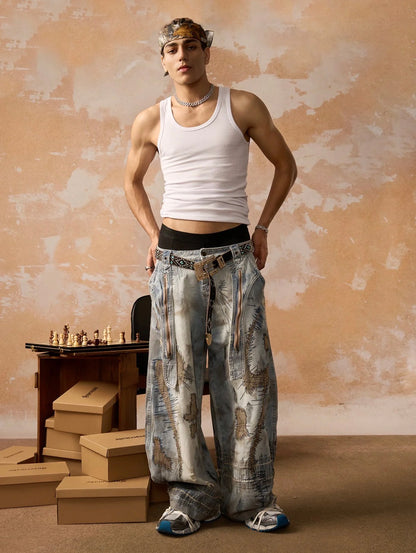 RO STYLE WASHED BARREL JEANS