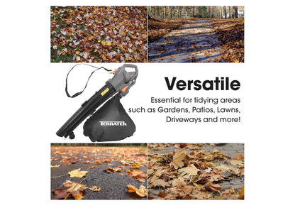 Terratek 3000W Corded Leaf Blower Garden Vacuum 3-in-1 Mulcher
