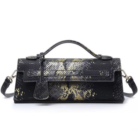 Hot Brand Design Ostrich/Snake Print Women Bag Handbag Ladies Handbags Fashion Luxury Brands Women'S Long Handbags Shoulder Bags