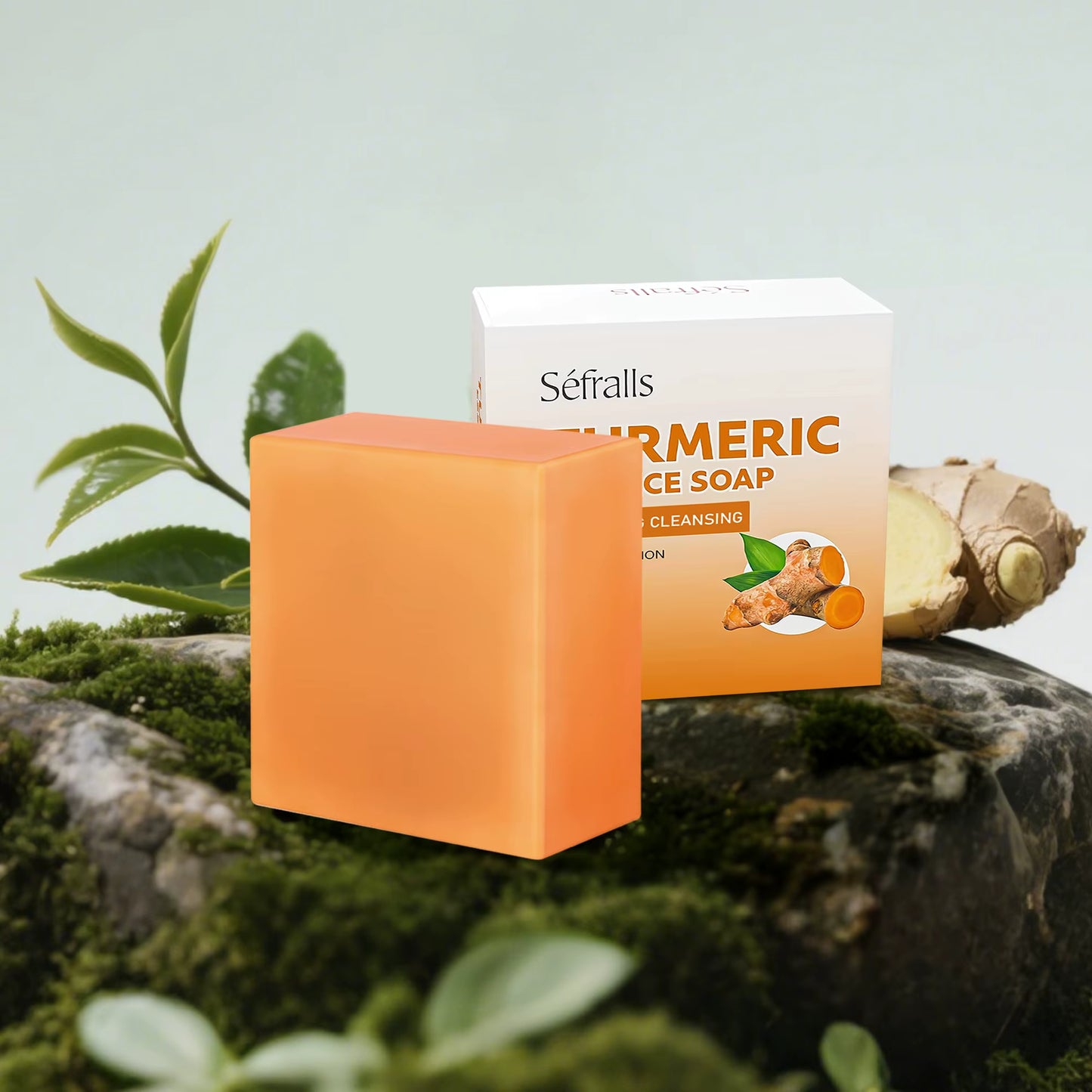 Séfralls Handmade Turmeric Soap 100Gfade Dark Spotsgentle Cleansingmoisturisinganti-Aginganti-Acnebrighteningbrighteningskincare