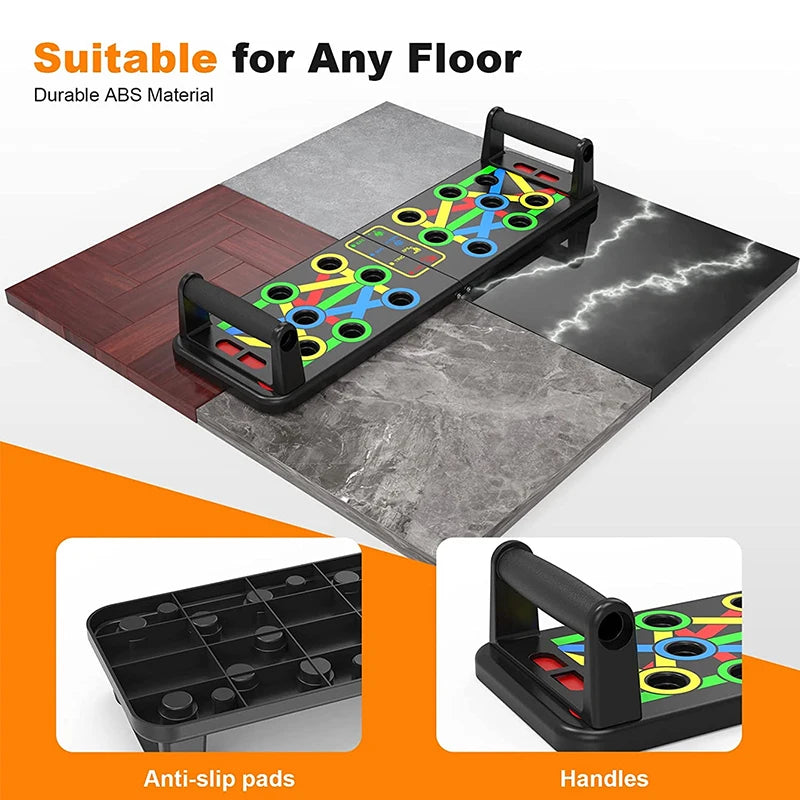 Adjustable Multi-Functional Folding Push-Up Board for Comprehensive Chest, Abdomen, and Back Muscle Training