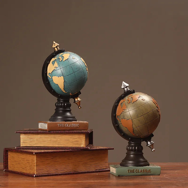 American Retro Decoration Globe Living Room TV Cabinet Foyer Stand Clock Office Decoration Desktop Decoration