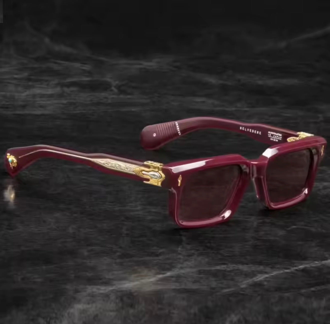 Luxury Fashion Trend Vintage  Sunglasses BELVEDERE Thick Acetate Retro Square Style Unisex A+ High Quality