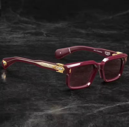 Luxury Fashion Trend Vintage  Sunglasses BELVEDERE Thick Acetate Retro Square Style Unisex A+ High Quality