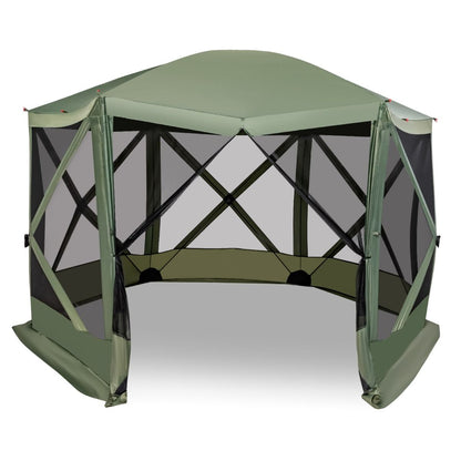 6-Sided Instant Setup Camping Gazebo with Portable Carrying Bag