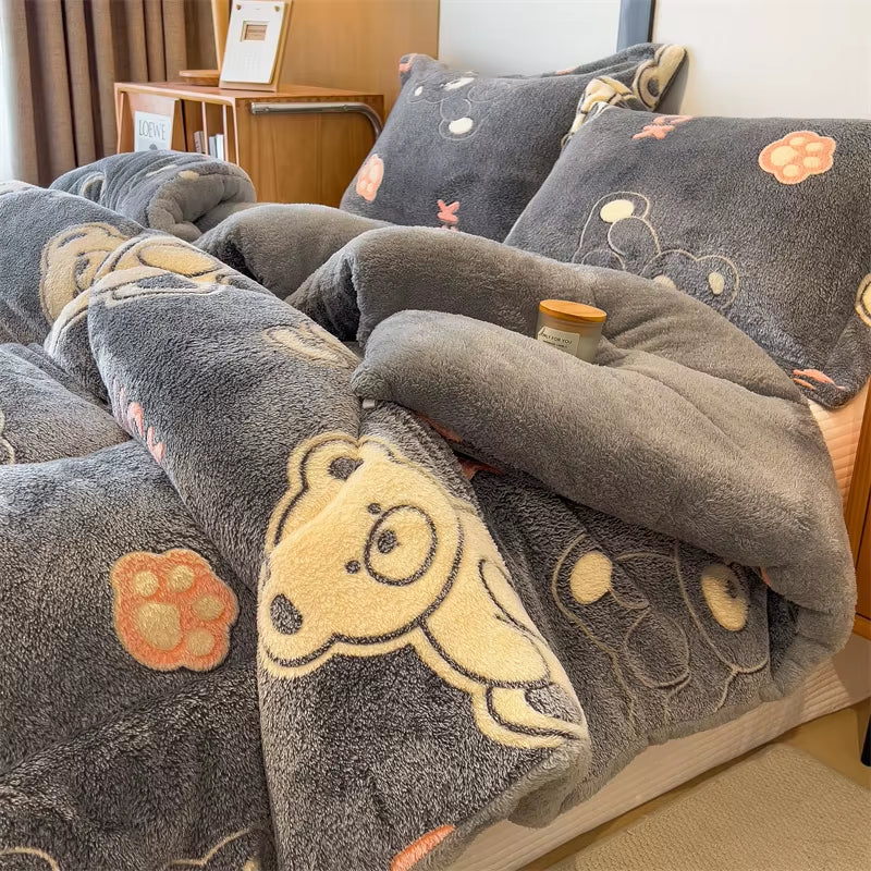 Lamb Fleece Blanket Winter Super Warm Quilt Autumn Spring Bedding Milk Fleece Comforter 5Kg Thickened Dormitory Single Double