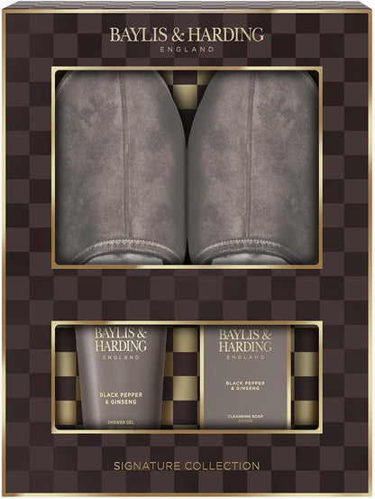 Black Pepper & Ginseng Men'S Luxury Slipper Gift Set - Vegan Friendly (Pack of 1)