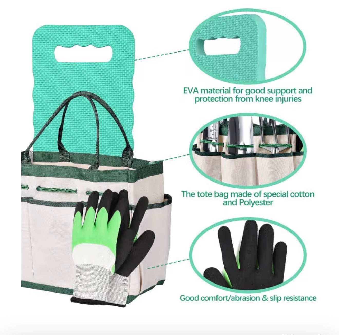 LBSTP 10 Piece Gardening Tools Set with Stainless Steel Hand Tools & Storage Bag