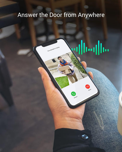 2K Battery Video Doorbell Camera with Chime No Monthly Fee, Wireless, Rechargeable, 256GB SD Card Supports, Human Detection, Ultra-Wide View, 2.4Ghz Wifi, Voice Changer, Alexa Control (DB2)